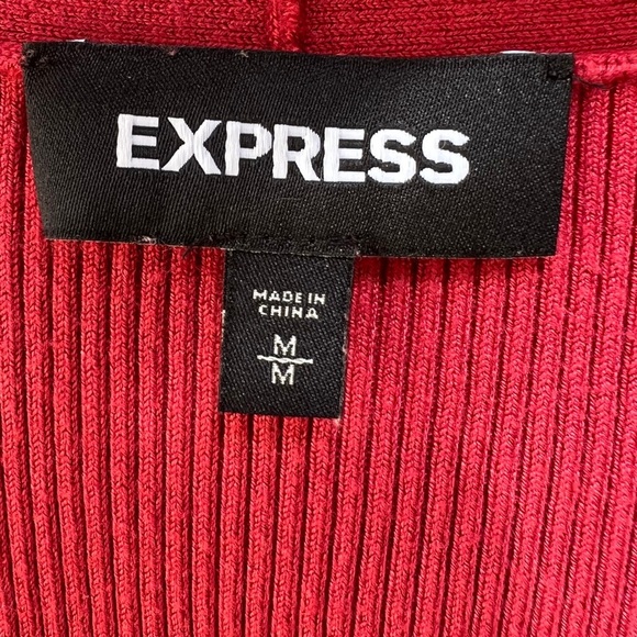 Express (Medium - EUC) Burnt Red - Knit Wrap Dress - Picture 2 of 9
